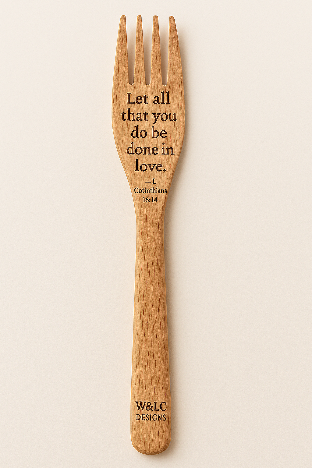 Engraved Scripture Wooden Spoon – Psalm 34:8 | W&LC Word & Wood Collection