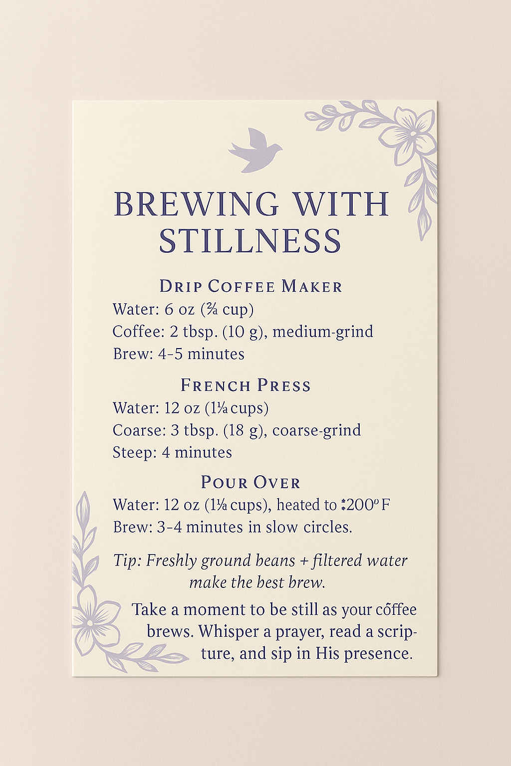 Be Still Brews: Core Coffee —Morning Light • Dwelling Place • Abide Bold (Backorder: Ships 03/03/26)
