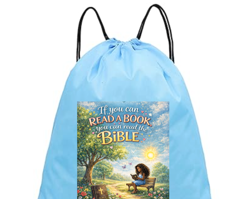 Drawstring Book-bag: “If You Can Read a Book, You Can Read the Bible”