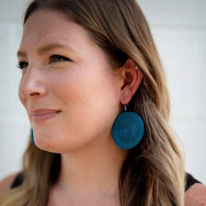 Woven Disc Earrings