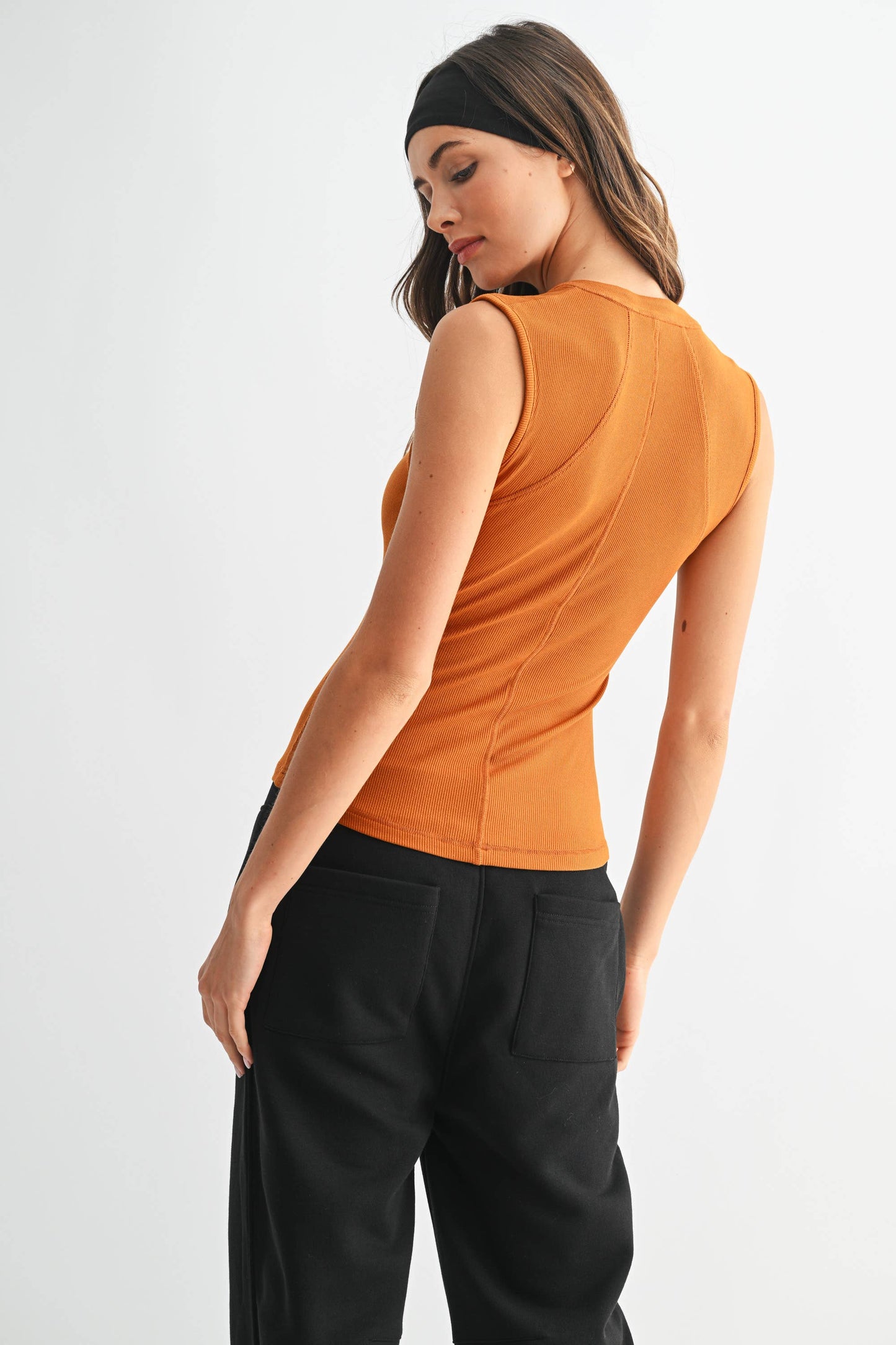 Essential Micro-Ribbed Henley Tank Top