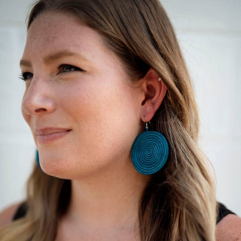 Woven Disc Earrings