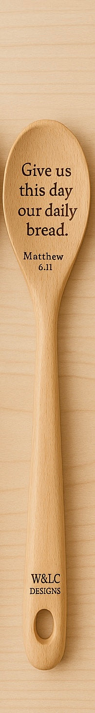 Engraved Scripture Wooden Spoon – Psalm 34:8 | W&LC Word & Wood Collection