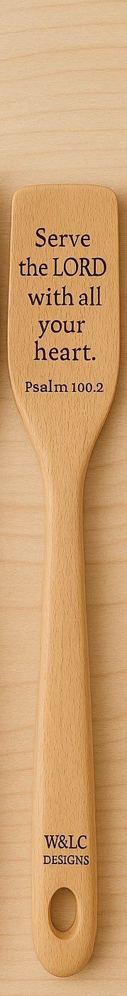 Engraved Scripture Wooden Spoon – Psalm 34:8 | W&LC Word & Wood Collection