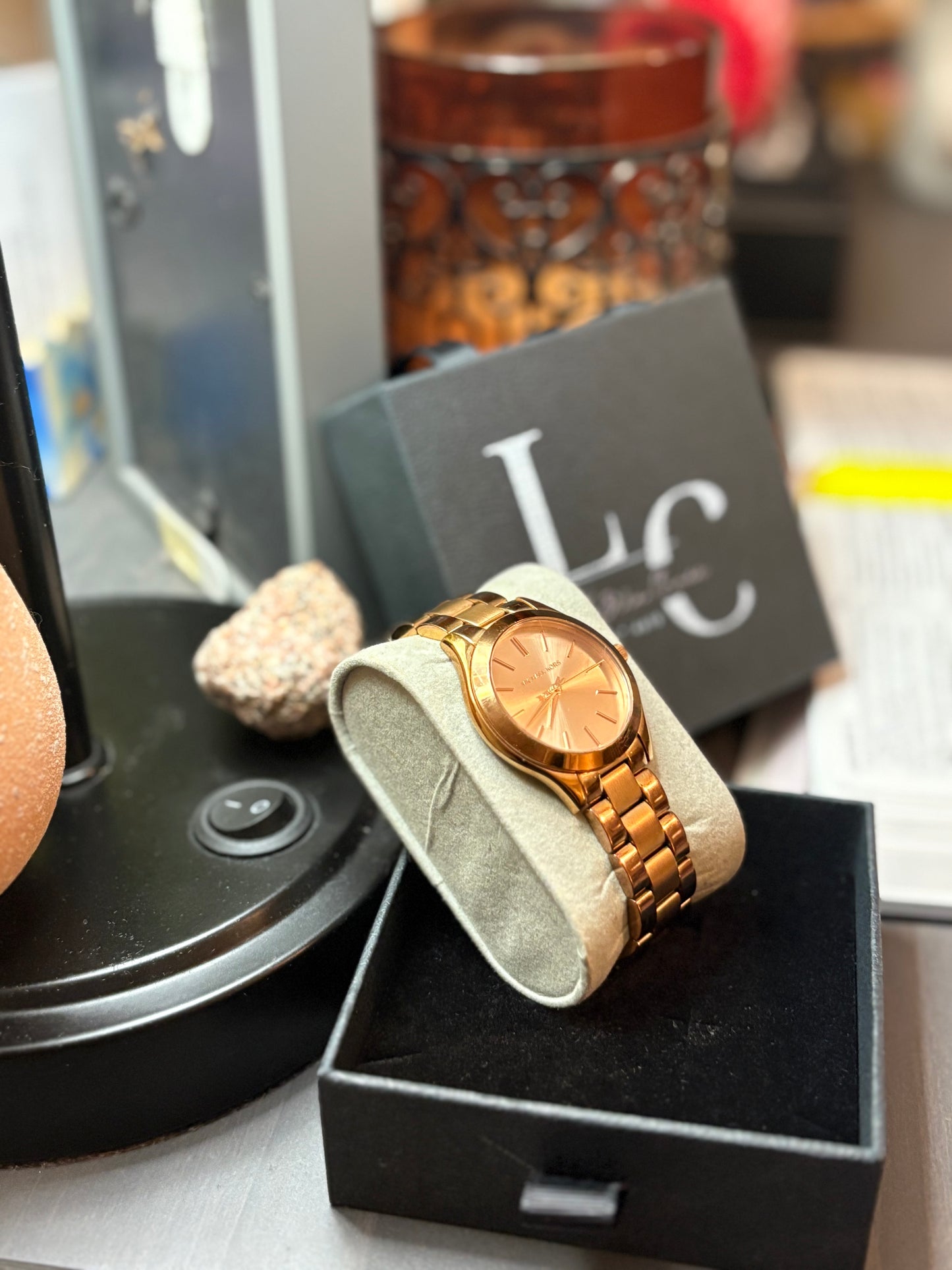 Michael Kors Women's Slim Runway Rose Gold-Tone Stainless Steel Bracelet Watch 33mm