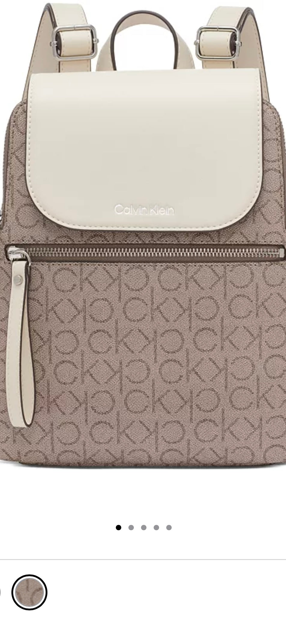 Backpack by Calvin Klein - Almond Taupe/White