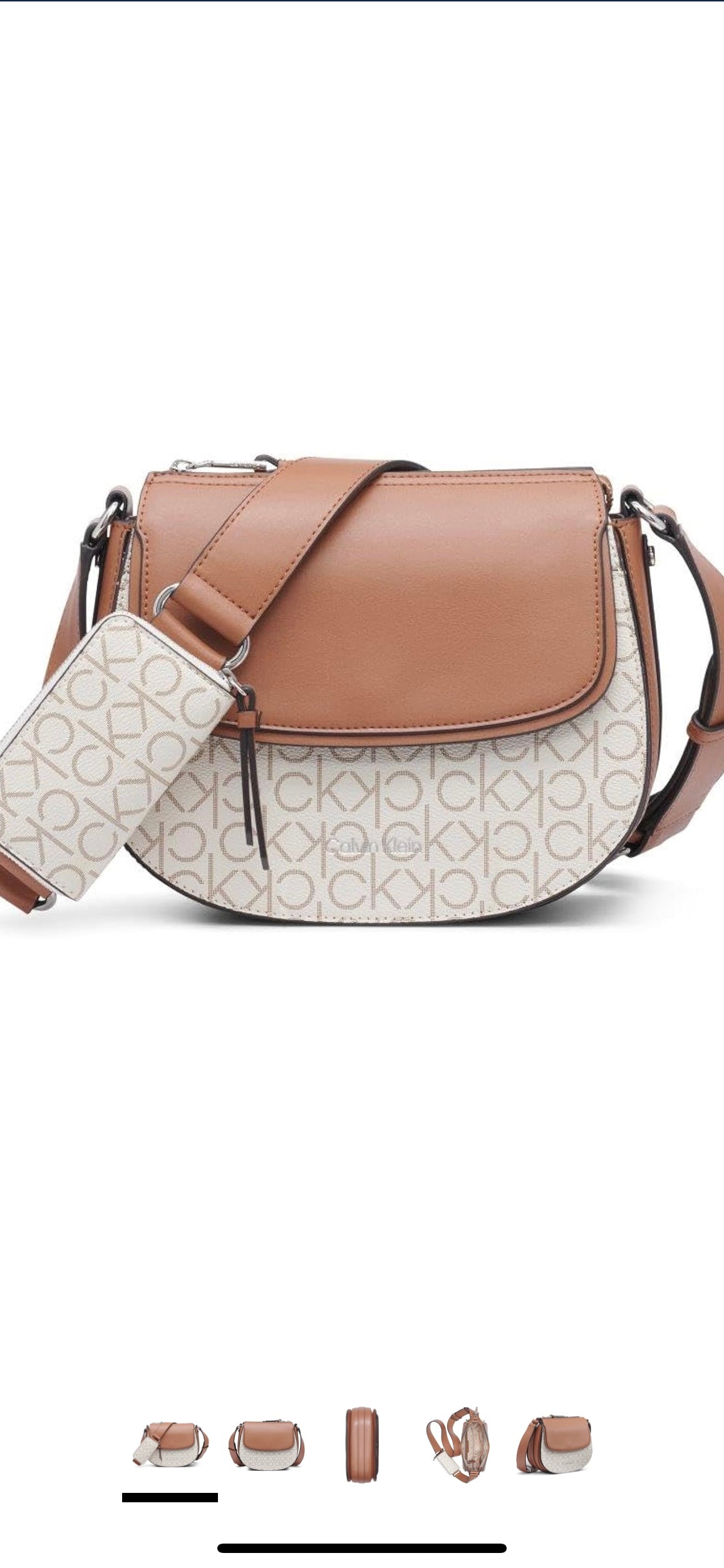 Calvin Klein Bella Novelty Crossbody - Vanilla/Khaki/Caramel Linear
