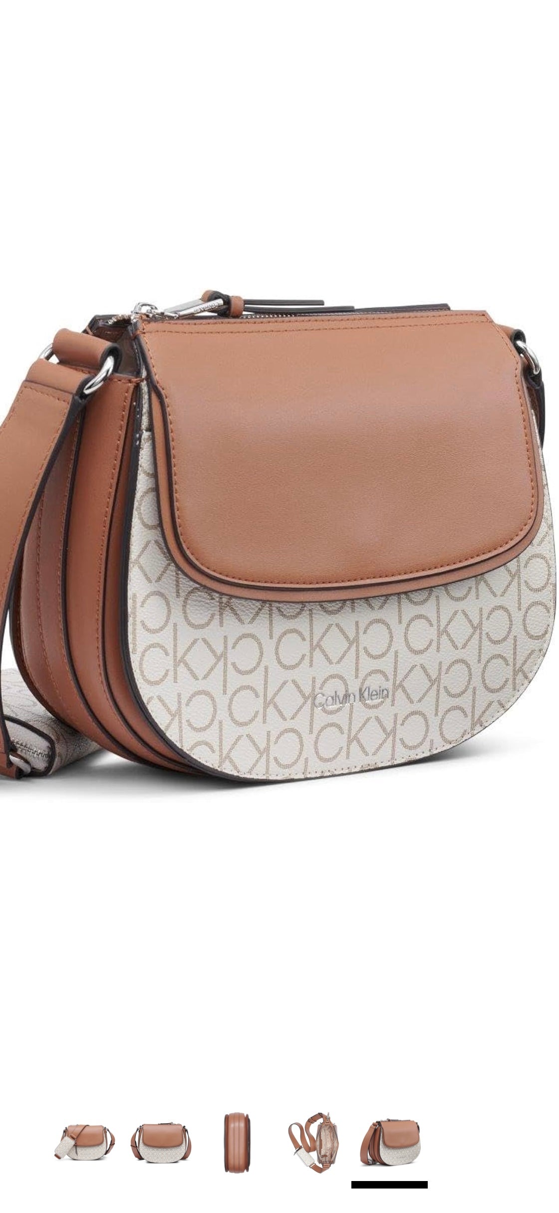 Calvin Klein Bella Novelty Crossbody - Vanilla/Khaki/Caramel Linear