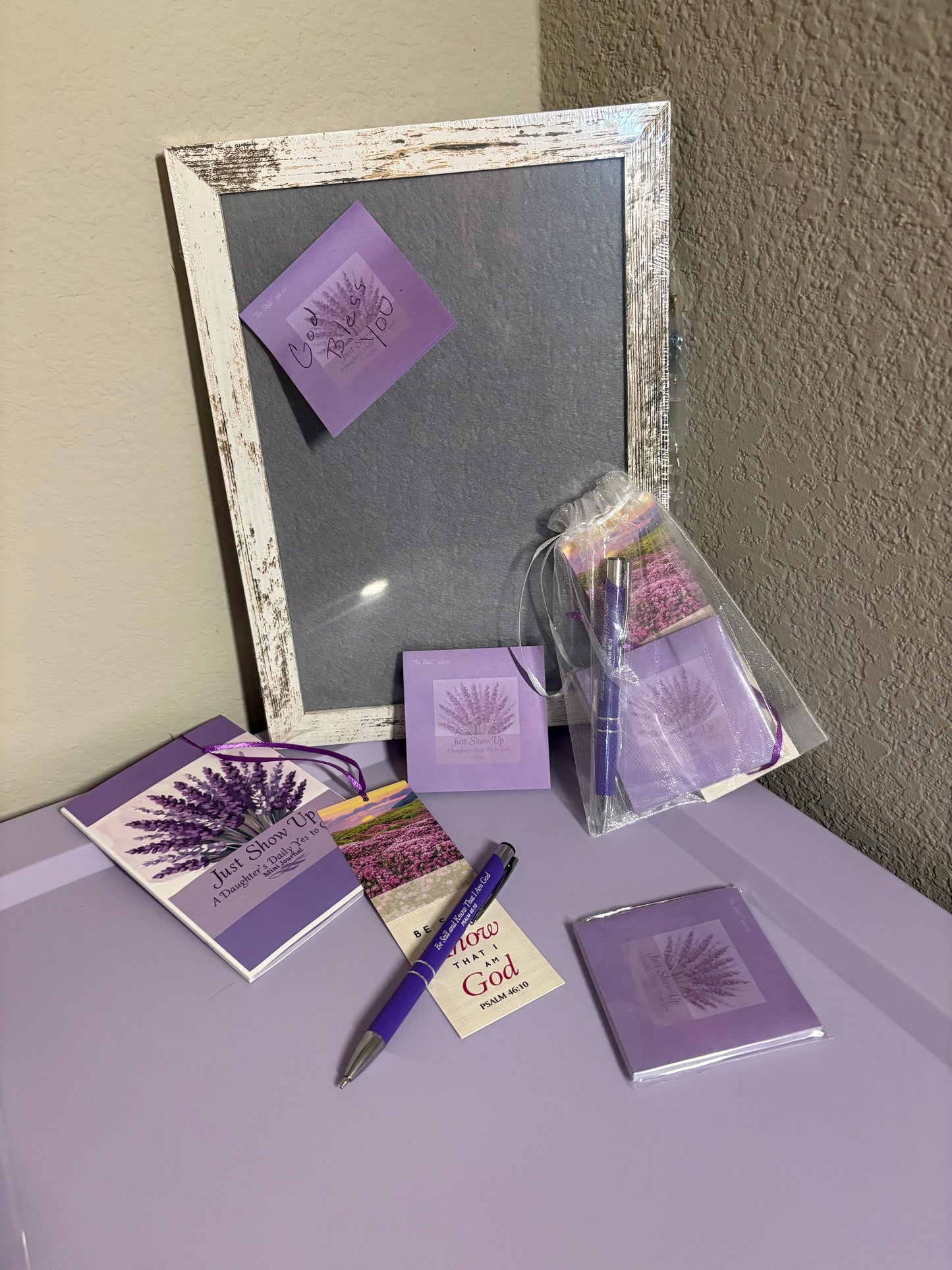 🌸"Be Still" Pen, Bookmark & Scripture Sticky Notes – Daily Reminders of His Word