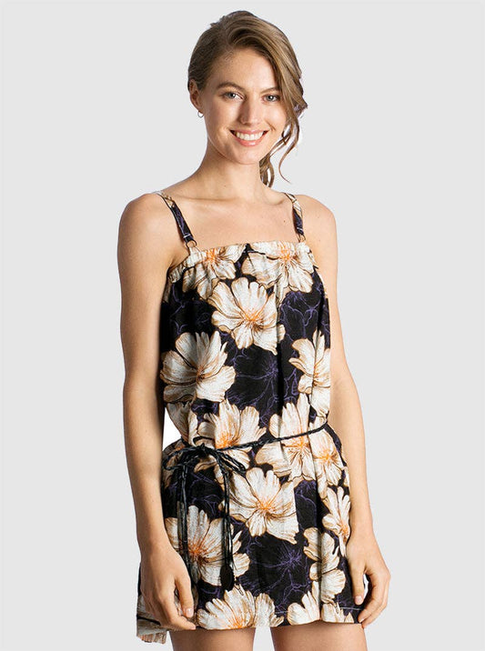 FLORAL FLOWER PRINT RUMPER/SKIRT WITH BELT