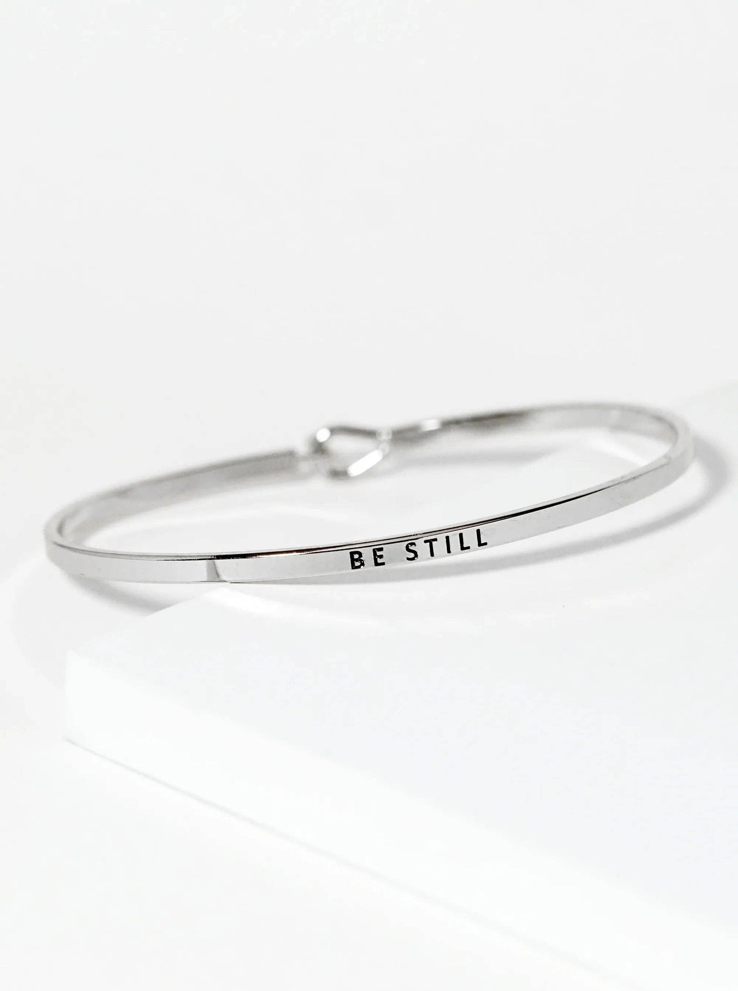 Be Still Engraved Inspirational Bangle Bracelet