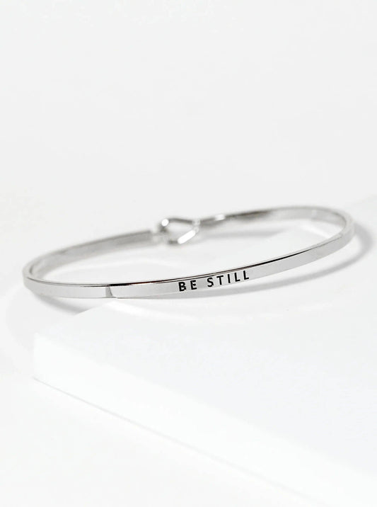 Be Still Engraved Inspirational Bangle Bracelet