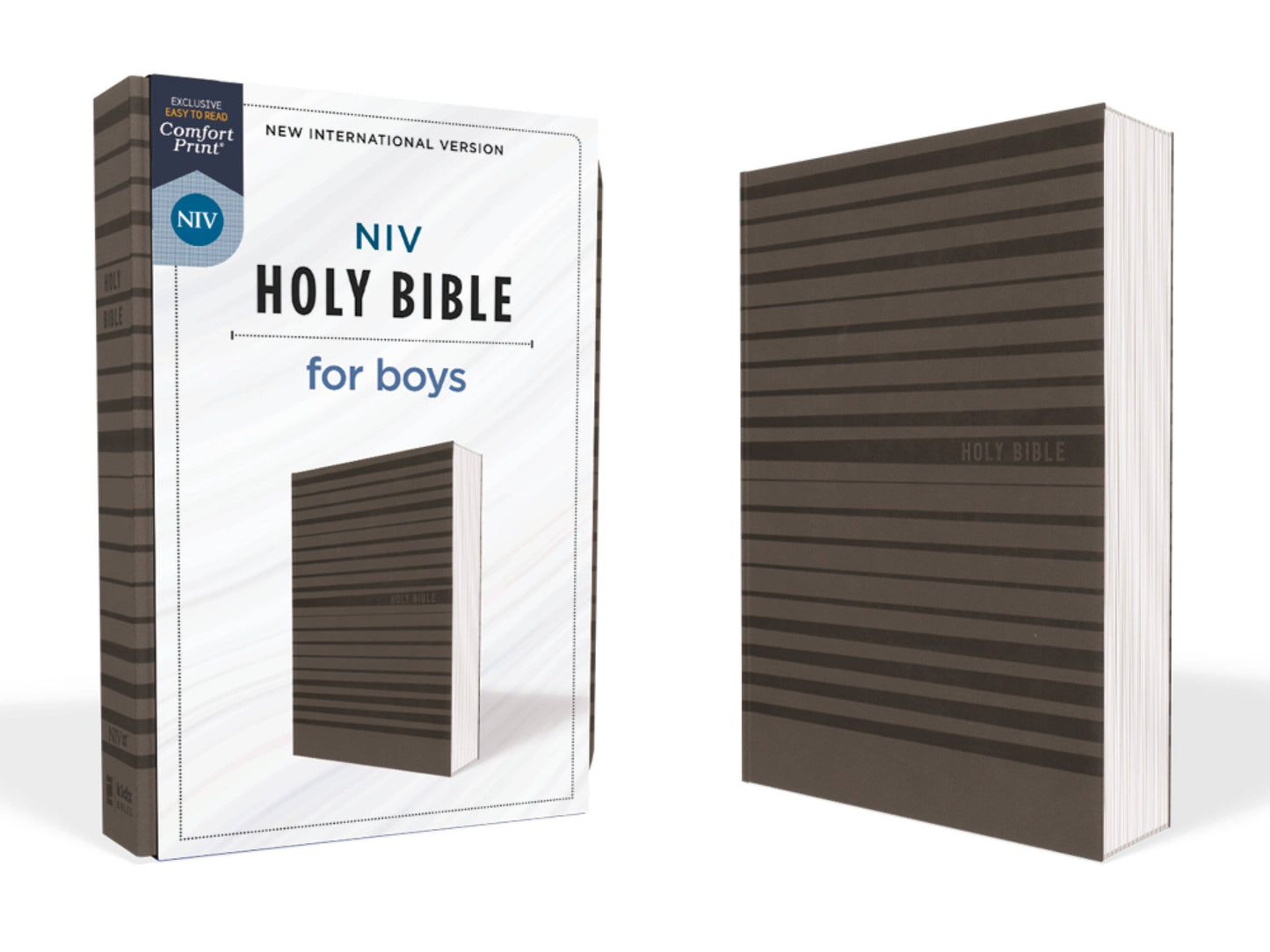 NIV Bible for Boys, Soft Touch Edition, Leathersoft, Gray
